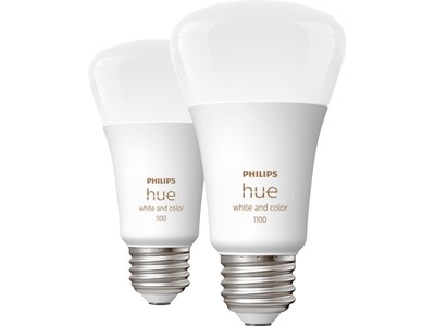 Philips Hue White Light Bulb, A21 16 Million Colors 10.5W E26, 2/Pack  (563361)