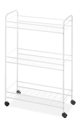 Whitmor 3 Shelf Metal Frame Utility Cart, White (6023-6001)