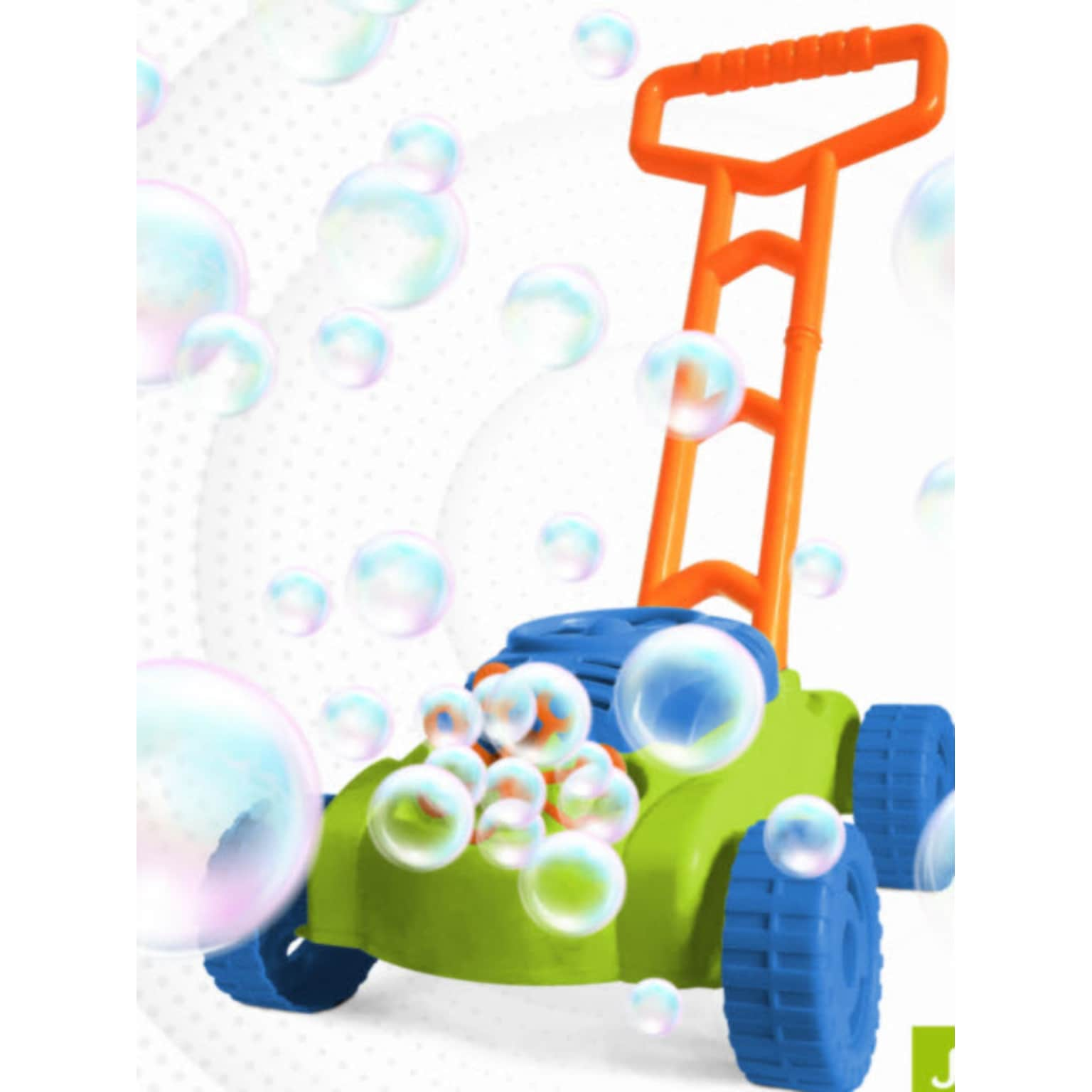 JussStuff Lawn Mower Bubble Machine, Orange/Green/Blue (RFD326422)