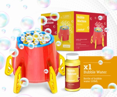 JussStuff Rocket Bubble Machine, Red/Yellow (RFD384365)