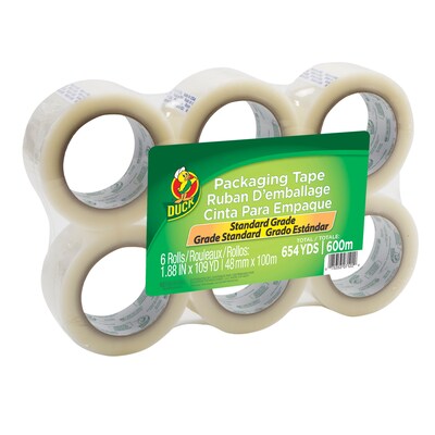 Duck Standard Heavy Duty Packing Tape, 1.88 x 110 yds., Clear, 6/Pack (240054)