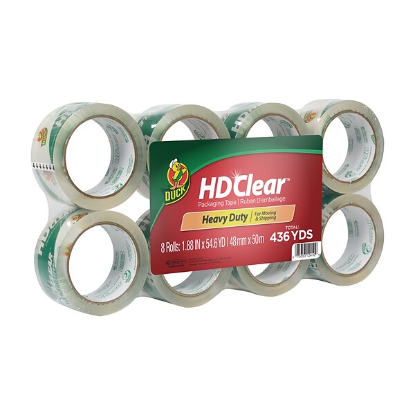 Duck 2-Pack 1.88-in x 54.6 Yards HD Clear Moving Tape (Dispenser