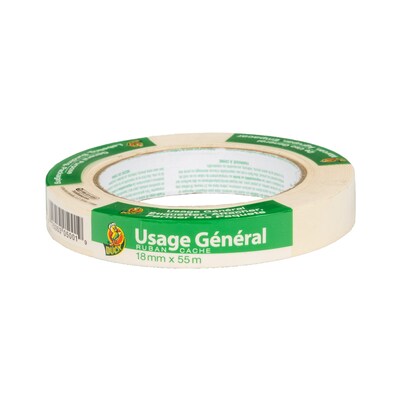 Duck General Purpose Masking Tape, 0.7" x 60 yds., Beige (240188)