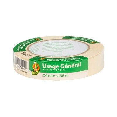 Duck General Purpose Heavy Duty Masking Tape, 0.94" x 60 yds., Beige (286509)
