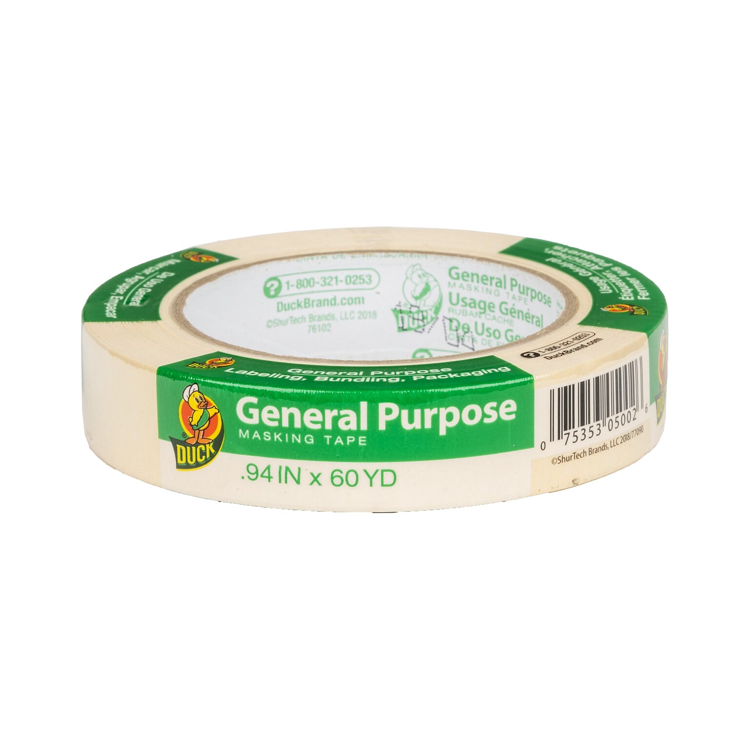 Duck General Purpose Heavy Duty Masking Tape, 0.94 x 60 yds., Beige (286509)