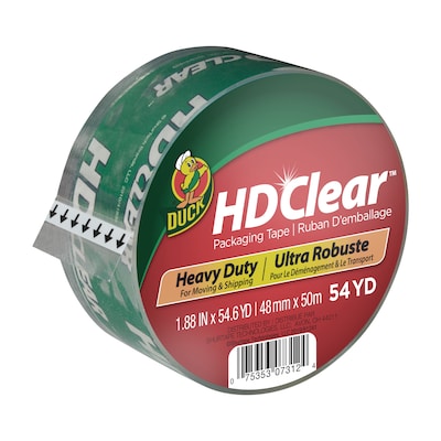 Duck HD Clear Heavy Duty Packing Tape, 1.88 x 54.6 yds., Clear (297438)