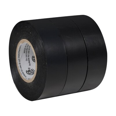 Duck Professional Heavy Duty Vinyl Electrical Tape, 0.75 x 50, Black, 3/Pack (299004)