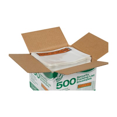 Duck 4.5 in. x 5.5 in. Security Packing List Enclosed Envelopes, Clear Window, 500/Box (394743)