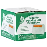 Duck 4.5 in. x 5.5 in. Security Packing List Enclosed Envelopes, Clear Window, 500/Box (394743)