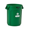 Rubbermaid Commercial Products Brute Resin Trash Can, 32-Gallon, Compost Green  (2060854)