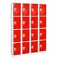 AdirOffice 72" 4-Tier Key Lock Red Steel Storage Locker, 4/Pack (629-204-RED-4PK)