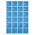 AdirOffice 72 6-Tier Key Lock Blue Steel Storage Locker, 4/Pack (629-206-BLU-4PK)