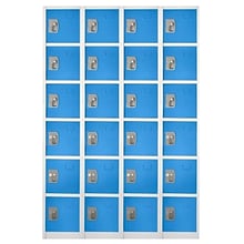 AdirOffice 72 6-Tier Key Lock Blue Steel Storage Locker, 4/Pack (629-206-BLU-4PK)