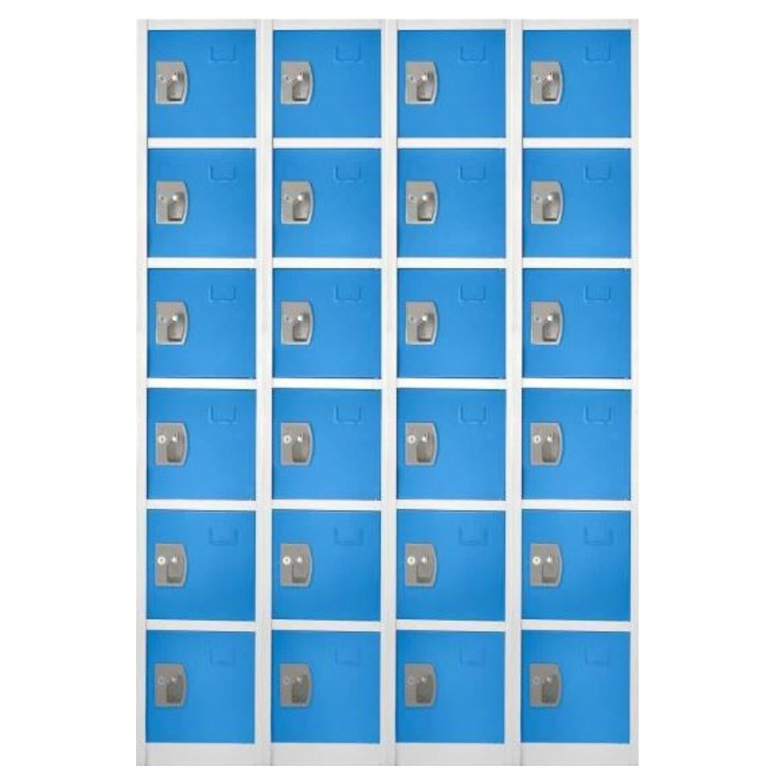 AdirOffice 72 6-Tier Key Lock Blue Steel Storage Locker, 4/Pack (629-206-BLU-4PK)