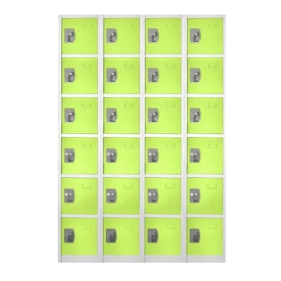 AdirOffice 72 6-Tier Key Lock Green Steel Storage Locker, 4/Pack (629-206-GRN-4PK)