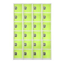 AdirOffice 72 6-Tier Key Lock Green Steel Storage Locker, 4/Pack (629-206-GRN-4PK)