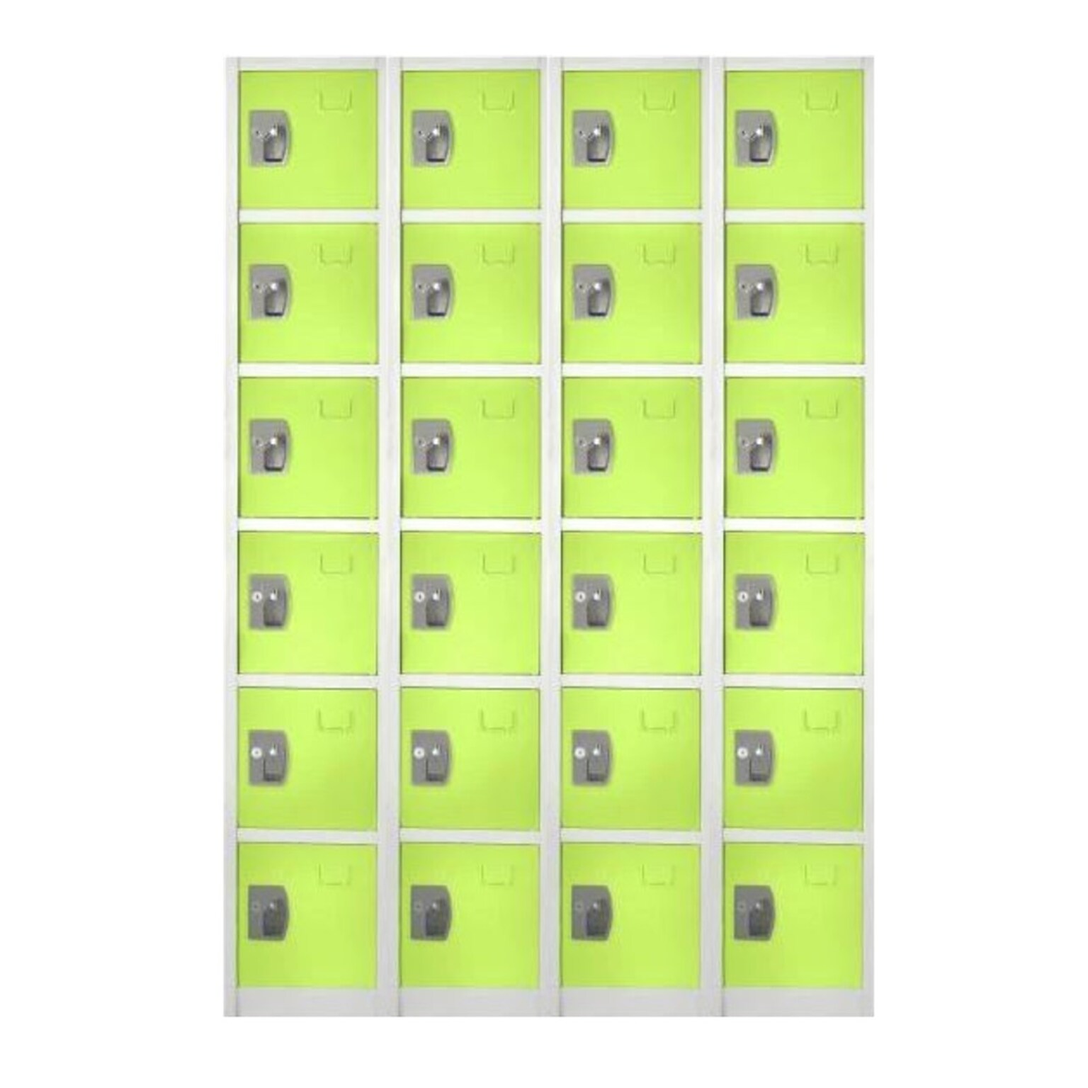 AdirOffice 72 6-Tier Key Lock Green Steel Storage Locker, 4/Pack (629-206-GRN-4PK)