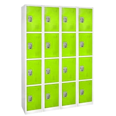 AdirOffice 72 4-Tier Key Lock Green Steel Storage Locker, 4/Pack (629-204-GRN-4PK)