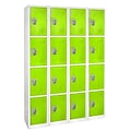 AdirOffice 72 4-Tier Key Lock Green Steel Storage Locker, 4/Pack (629-204-GRN-4PK)