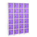 AdirOffice 72 6-Tier Key Lock Purple Steel Storage Locker, 4/Pack (629-206-PUR-4PK)