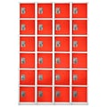AdirOffice 72 6-Tier Key Lock Red Steel Storage Locker, 4/Pack (629-206-RED-4PK)