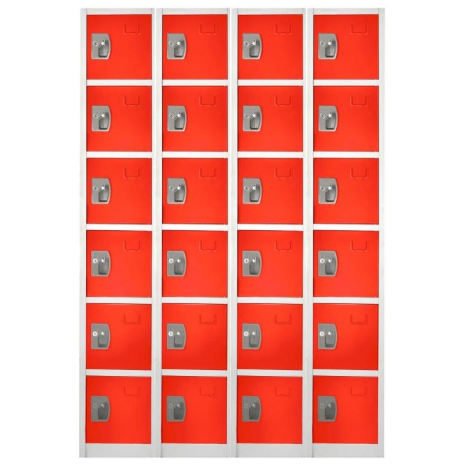 AdirOffice 72 6-Tier Red Storage Locker, 4/Pack (629-206-RED-4PK)