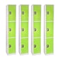 AdirOffice 72'' 3-Tier Key Lock Green Steel Storage Locker, 4/Pack (629-203-GRN-4PK)