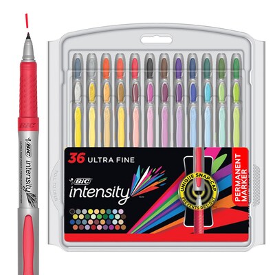 BIC Mark-It Permanent Markers, Fine Tip, Assorted, 36/Pack (GXPMP361)