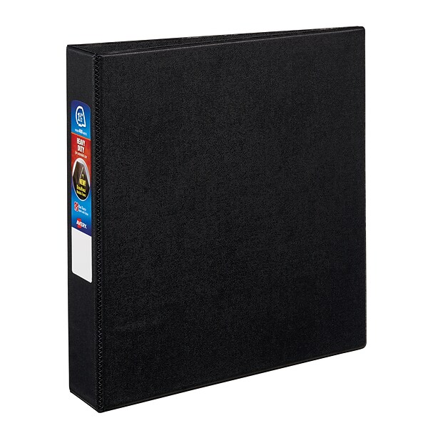Avery(R) Heavy-Duty Binder, 1-1/2 One-Touch Rings, 400-Sheet Capacity, DuraHinge(R), Black (79985)