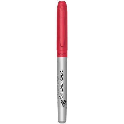 BIC Intensity Permanent Markers, Fine Tip, Red, 12/Pack (GPM11RD)