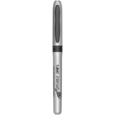 BIC Intensity Permanent Markers, Ultra Fine Tip, Black, 12/Pack (GPMU11BK)