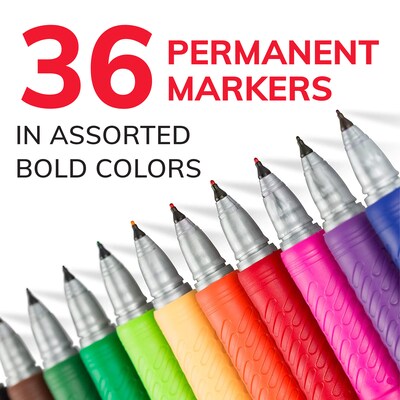 BIC Intensity Permanent Markers, Ultra Fine Tip, Assorted, 36/Pack  (GPMUP361)