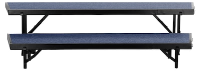 NPS 2 Level Tapered Standing Choral Riser, 36W x 60”-66”L x 16H, Blue Carpet (RT2LC-04)