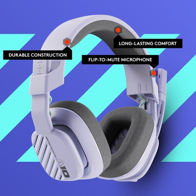 Astro A10 Gen 2 Stereo Over-the-Ear Gaming Headset, Lilac (939-002076)