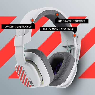 Astro A10 Gen 2 Stereo Over-the-Ear Gaming Headset, White (939-002050)