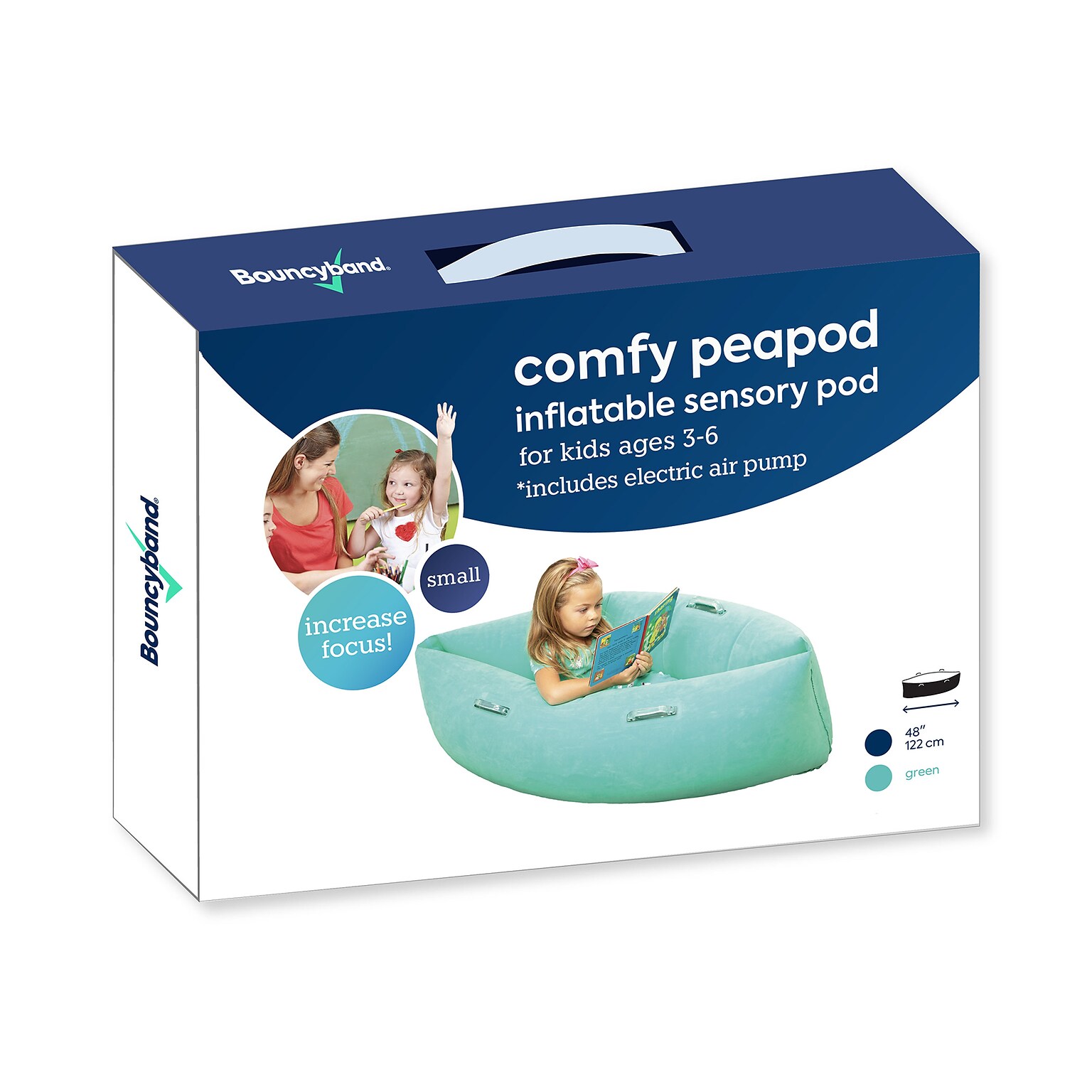 Bouncyband Comfy Hugging Peapod Sensory Pod, 48, Green (BBAPD48GR)