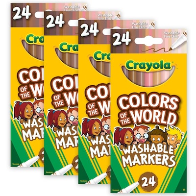 Crayola Marker, Fine Line, Assorted Colors, 24 Per Pack, 4 Packs (BIN587810-4)