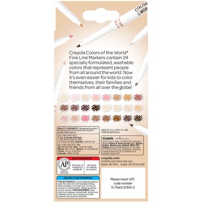 Crayola Marker, Fine Line, Assorted Colors, 24 Per Pack, 4 Packs (BIN587810-4)