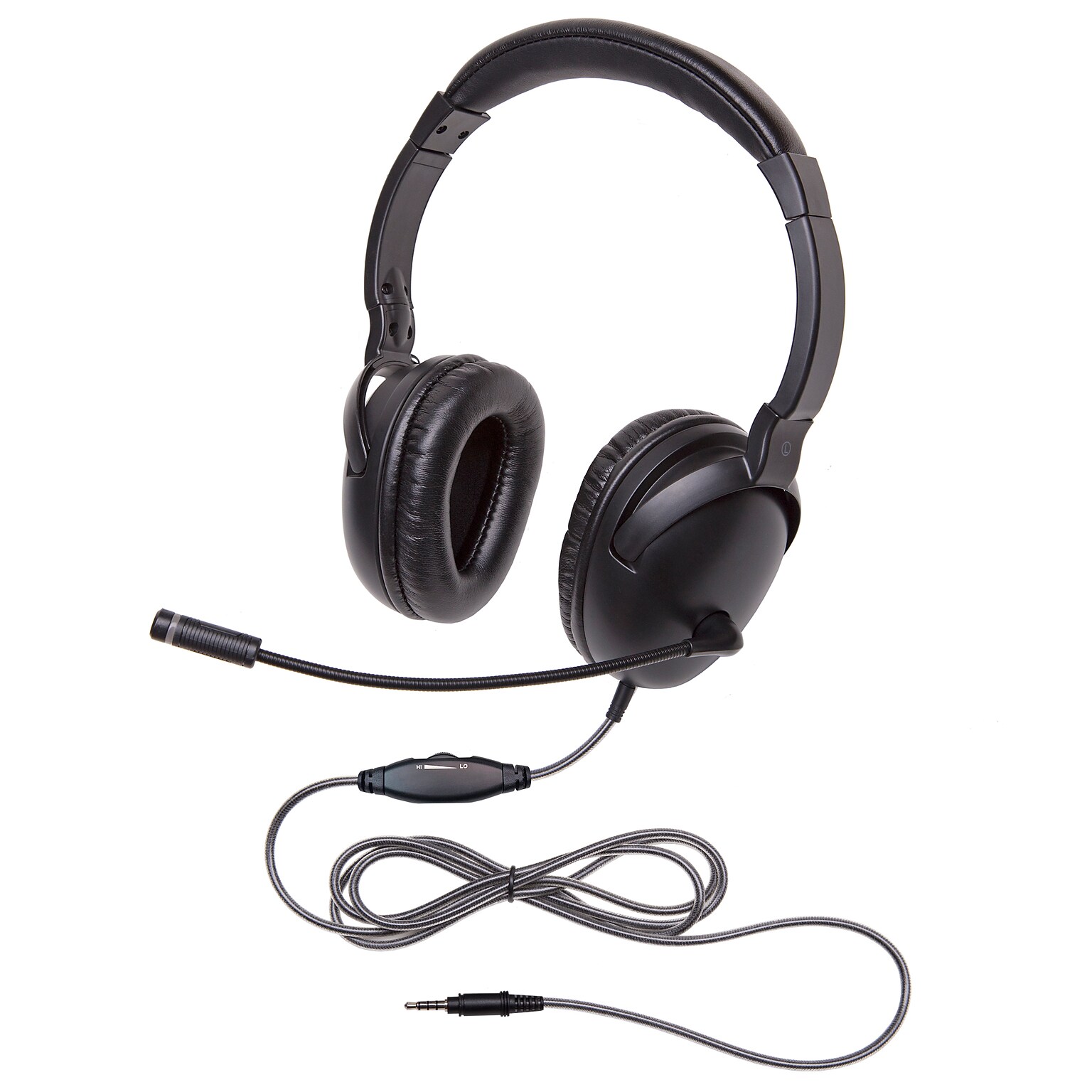 Califone NeoTech Plus Series Headphone with Mic & TRRS Plug, Black (CAF1017MT)