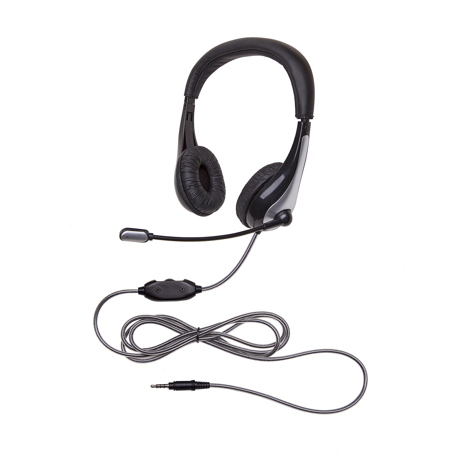 Califone NeoTech 1025MT Mid-Weight, On-Ear Stereo Headset with Gooseneck Microphone, 3.5mm Plug, Black (CAF1025MT)