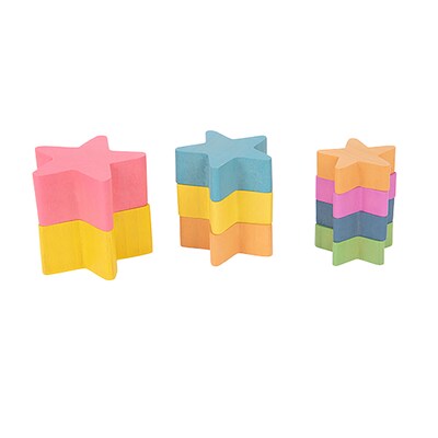 TickiT Rainbow Wooden Stars, Assorted Colors, Set of 21 (CTU73480)