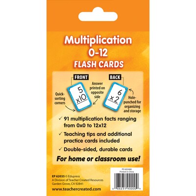 Edupress Multiplication 0-12 Flash Cards, 56 Cards (EP-62035)