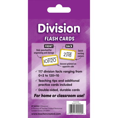 Edupress Division Flash Cards, 56 Cards (EP-62036)