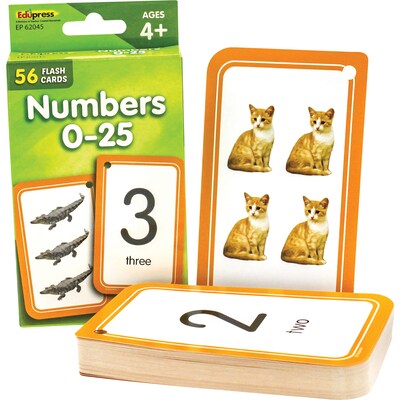 Edupress Numbers 0-25 Flash Cards, 56 Cards (EP-62045)