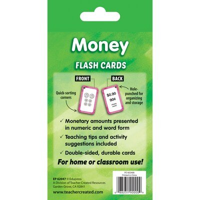 Edupress Money Flash Cards, 56 Cards (EP-62047)