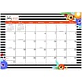 2022-2023 TF Publishing Floral Stripe 12 x 17 Academic Monthly Desk Pad Calendar (AY-MBL-23-8502)