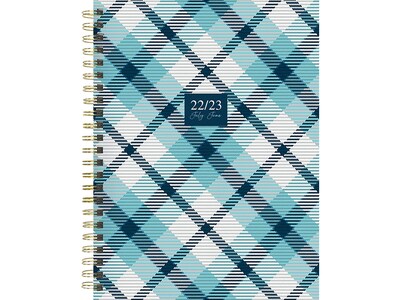 2022-2023 TF Publishing Plaid Sky 6 x 8 Academic Weekly & Monthly Planner, White/Blue (AY-MWM-23-9228)