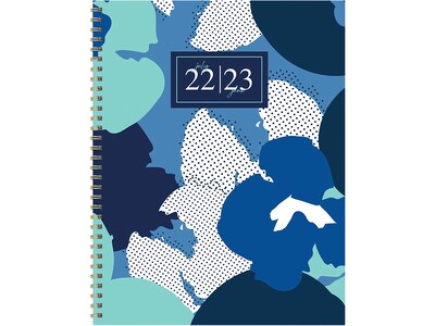 2022-2023 TF Publishing Abstract Floral 8.5 x 11 Academic Weekly & Monthly Planner, Blue/White (AY-LWM-23-9724)