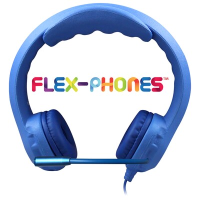 HamiltonBuhl Kid's Flex-Phones TRRS Headset with Gooseneck Microphone, Blue (HECKFX2UBLU)