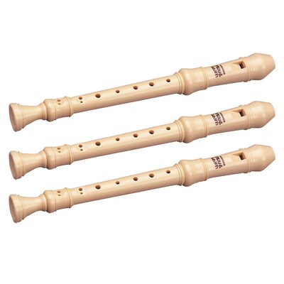 HOHNER Kids 3-Piece Soprano Recorder, Ivory, Pack of 3 (HOHS9319-3)